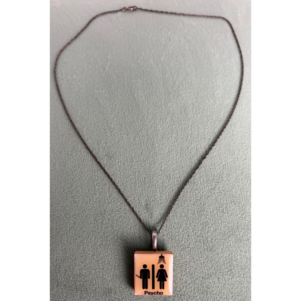 Handmade Scrabble Tile Psycho Shower Couple Pendant Necklace‎ P104